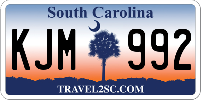 SC license plate KJM992