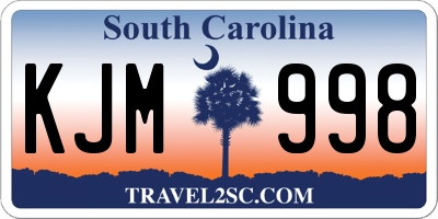 SC license plate KJM998