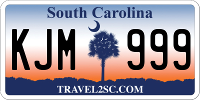 SC license plate KJM999