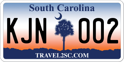 SC license plate KJN002