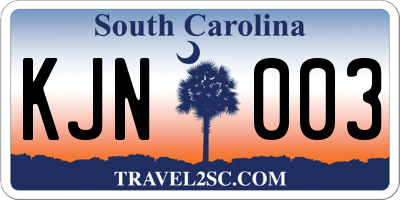 SC license plate KJN003