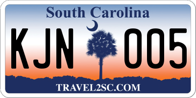 SC license plate KJN005