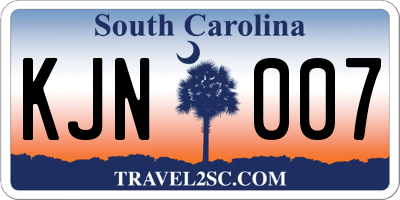 SC license plate KJN007
