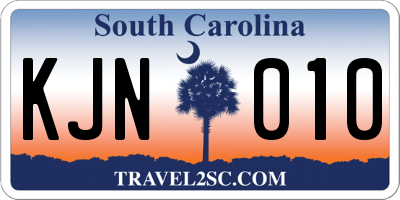 SC license plate KJN010