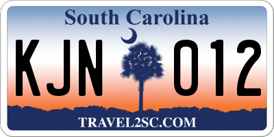 SC license plate KJN012
