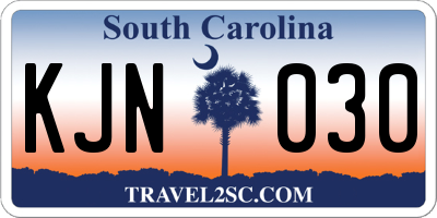 SC license plate KJN030