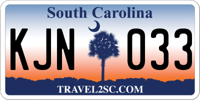 SC license plate KJN033