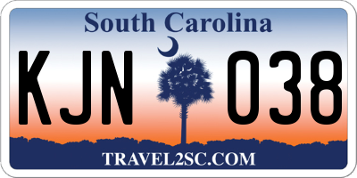 SC license plate KJN038