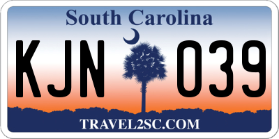 SC license plate KJN039