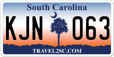 SC license plate KJN063