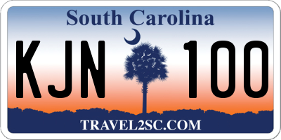 SC license plate KJN100