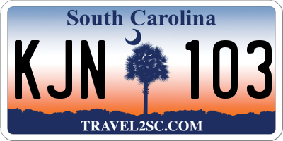 SC license plate KJN103