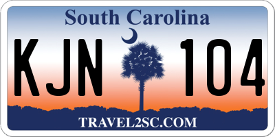 SC license plate KJN104