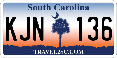 SC license plate KJN136