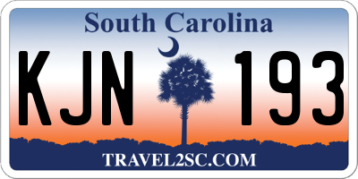 SC license plate KJN193