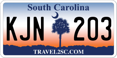 SC license plate KJN203