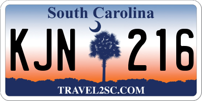 SC license plate KJN216