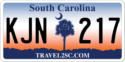 SC license plate KJN217