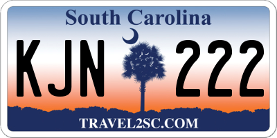 SC license plate KJN222