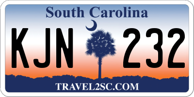 SC license plate KJN232