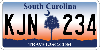 SC license plate KJN234