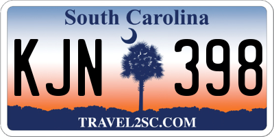 SC license plate KJN398