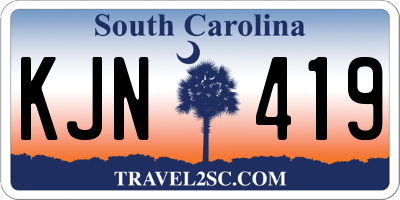 SC license plate KJN419