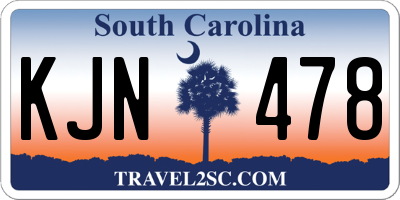 SC license plate KJN478