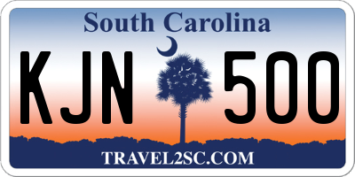 SC license plate KJN500