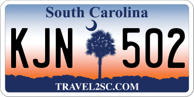 SC license plate KJN502