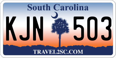 SC license plate KJN503