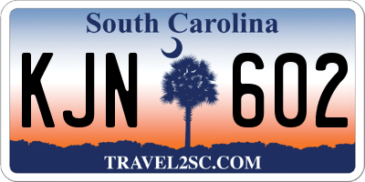 SC license plate KJN602