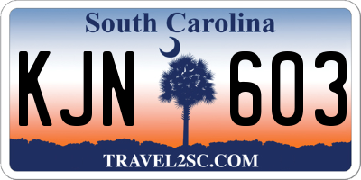 SC license plate KJN603