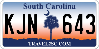 SC license plate KJN643