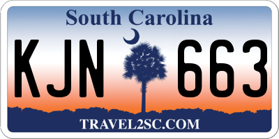 SC license plate KJN663