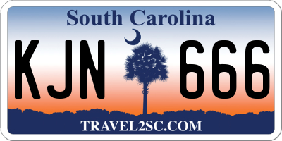 SC license plate KJN666