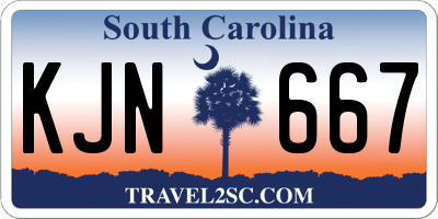 SC license plate KJN667