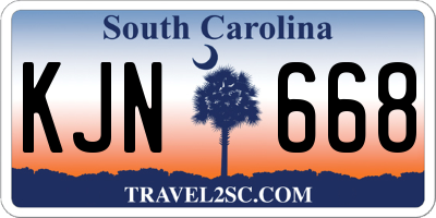 SC license plate KJN668
