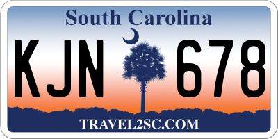 SC license plate KJN678