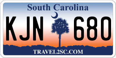 SC license plate KJN680