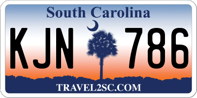 SC license plate KJN786