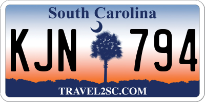 SC license plate KJN794
