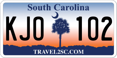 SC license plate KJO102