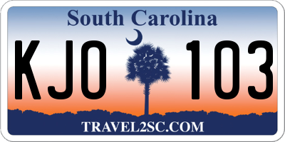 SC license plate KJO103