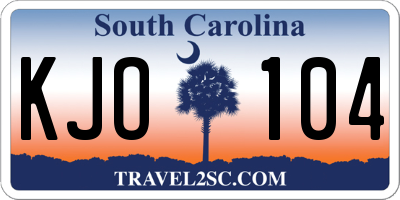 SC license plate KJO104