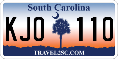 SC license plate KJO110