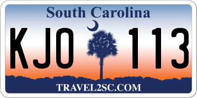 SC license plate KJO113