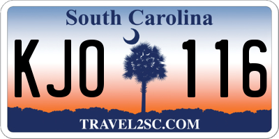 SC license plate KJO116