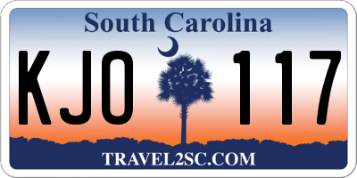 SC license plate KJO117