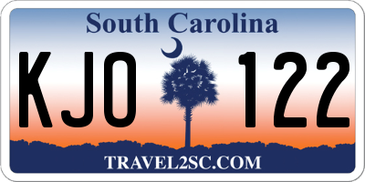 SC license plate KJO122